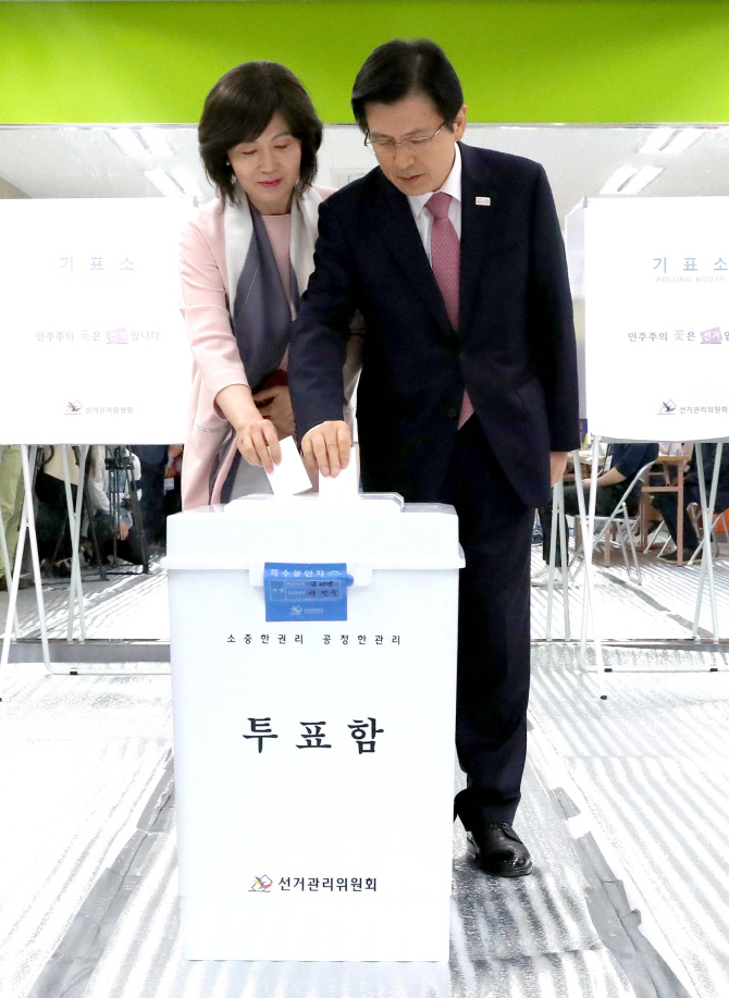 [포토] 투표하는 황 대행 부부