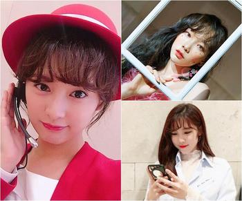 김지원처럼 태연 같이…애매한 앞머리 기장, 웨이브로 멋스럽게