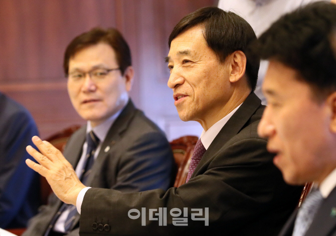 [포토]이주열 한은총재, '스마트폰 뱅킹 등 금융부분 기술혁신 속도 빠르다'