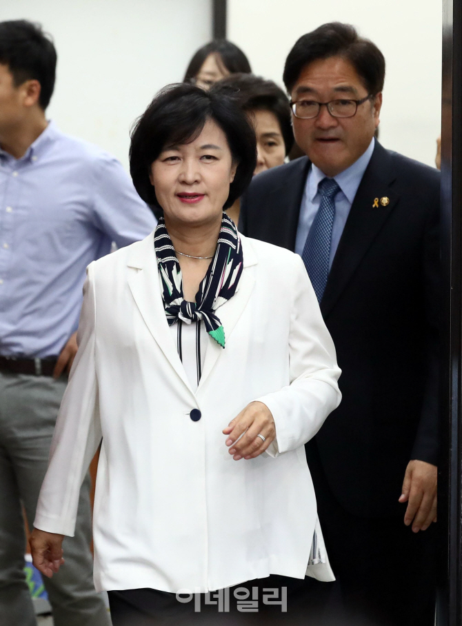 [포토]더민주당 최고위 참석하는 추미애-우원식