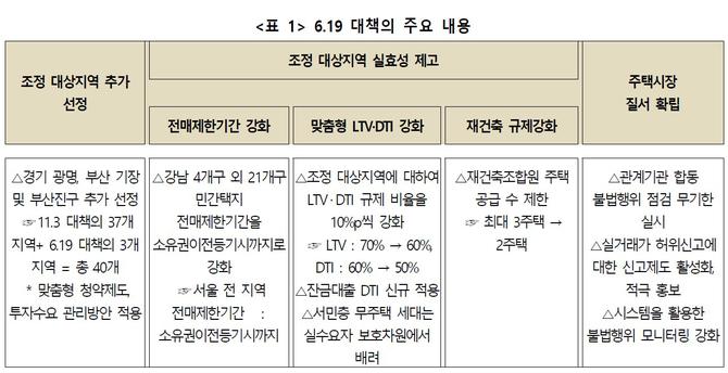 "6.19대책 경기회복-투기억제 실효성 논란 극복해야"