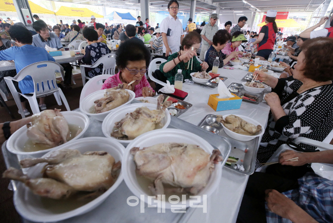 [포토]'어르신들을 위한 초복맞이 삼계탕 나눔행사'