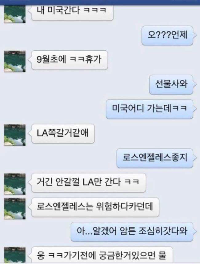 [오늘의 유머]LA 가는 친구