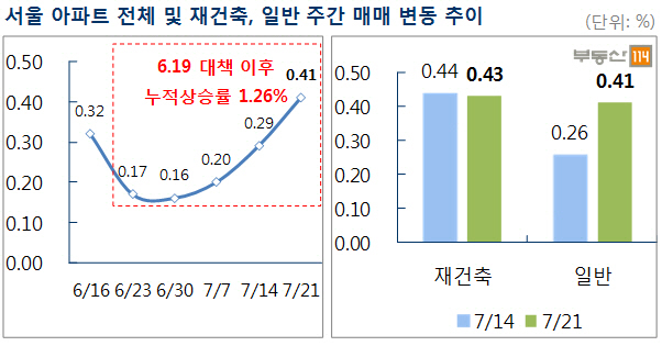 6·19대책 후 한 달…서울 아파트 오히려 더 많이 올랐다