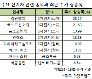 전기차 시대 성큼…성장성 향유하는 전지株, 반전 기대 부품株