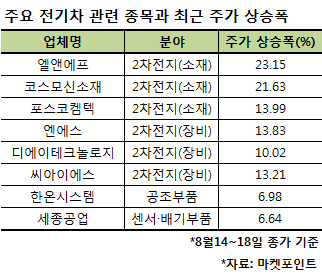 전기차 시대 성큼…성장성 향유하는 전지株, 반전 기대 부품株