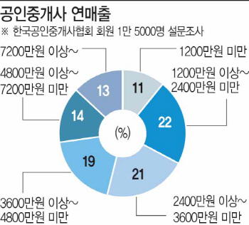 중개사 33%, 한달에 200만원도 못벌어