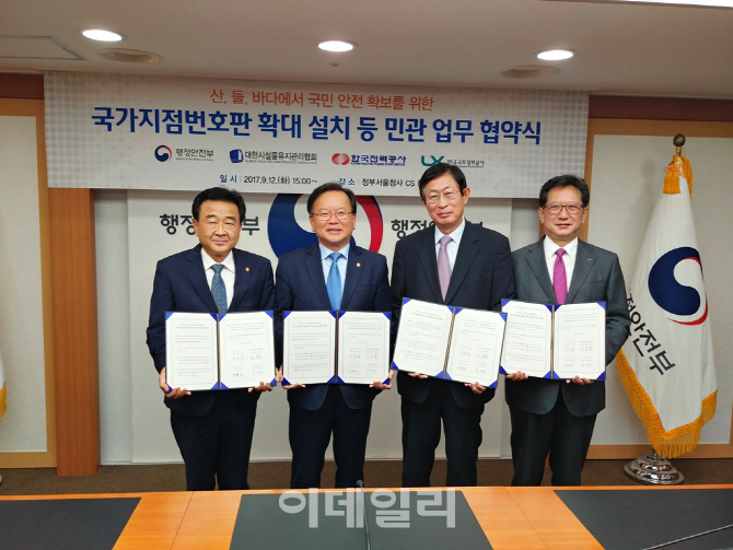 LX, 행안부·한전·시설물관리협회와 국가지점번호 확대 MOU