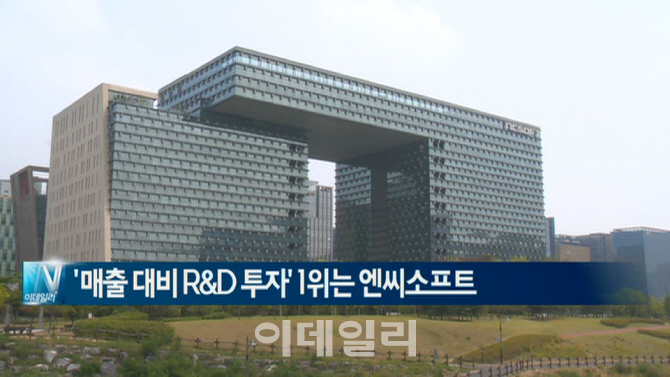  '매출 대비 R&D 투자' 1위는 엔씨소프트 外