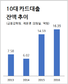 10대 카드대출 3년새 두배…'빚내는 20대' 될까 우려