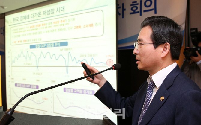 [포토]'대한상공회의소 금융위원회 제 31차 회의'에서 강연하는 김용범 금융위 부위원장