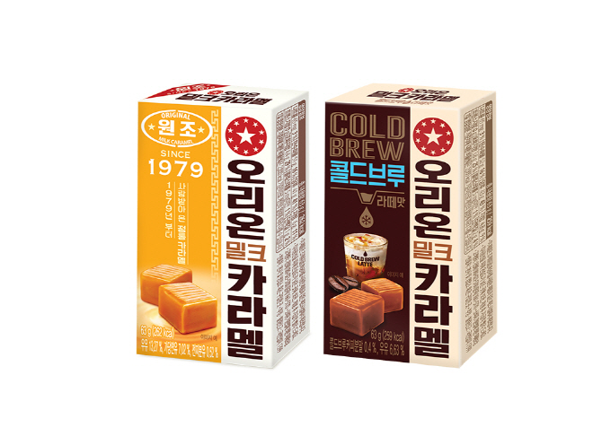 오리온, ‘밀크카라멜’2종으로 리뉴얼…콜드브루라떼맛 더해