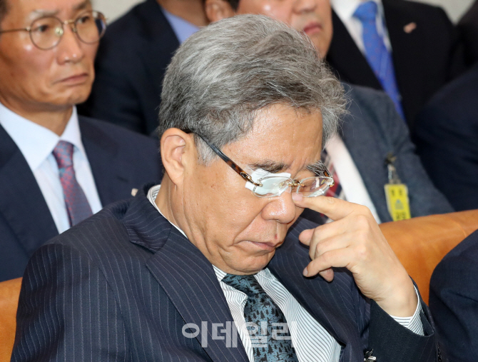 [포토]'채용비리 의혹' 함승희 강원랜드 사장, 국감 출석
