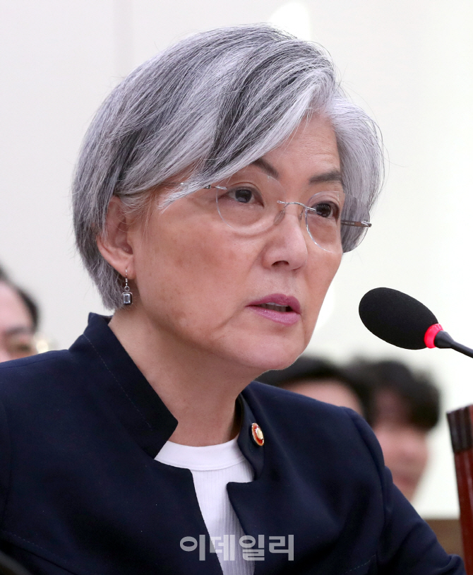 [포토]강경화, "비핵화 원칙 철저, 전술핵 재배치 검토 안해"