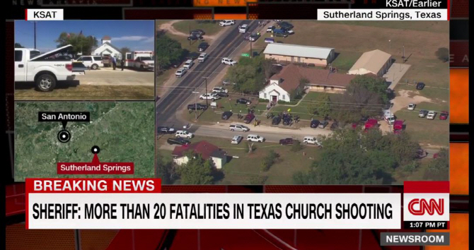 이번엔 텍사스 교회서 예배중 총기난사…60여명 사상