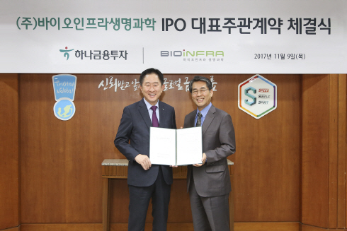 하나금융투자, 바이오인프라생명과학과 IPO 주관계약 체결