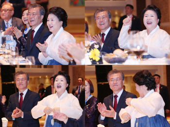 김정숙 여사, '평창스타일'에 파격 '말춤'..文대통령은 최백호에 앵콜