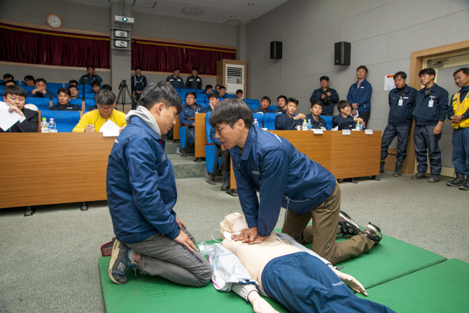 현대삼호重, 심폐소생술 경연대회 개최