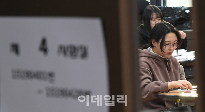 [포토]차분한 마음으로 시험 기다리는 수험생들