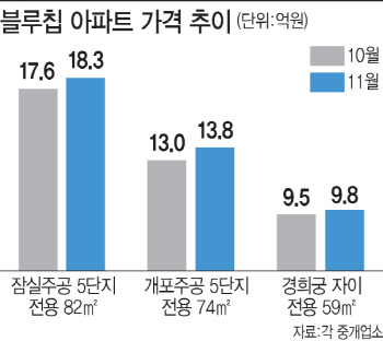 서울 '블루칩' 아파트..8.2대책 비웃다