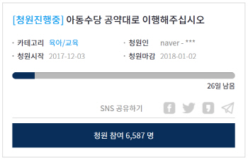 아동수당 축소 후폭풍…靑 청원란에 “흙수저 맞벌이 역차별” 반발 쇄도