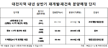 대전 재개발·재건축 바람...내년 상반기 4000여가구 분양
