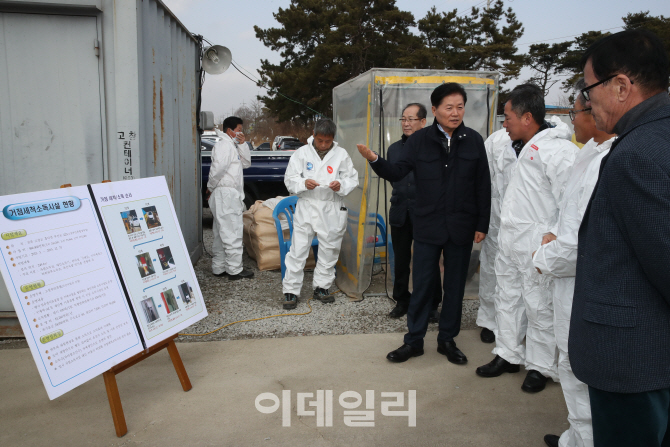 [포토]김병원 농협중앙회장, 전남 전북 충남 AI방역현장 방문