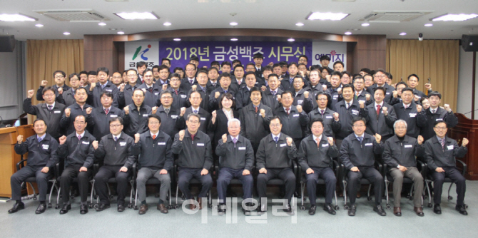 [포토]금성백조주택, 2일 대전 본사서 ‘2018 무술년 시무식’