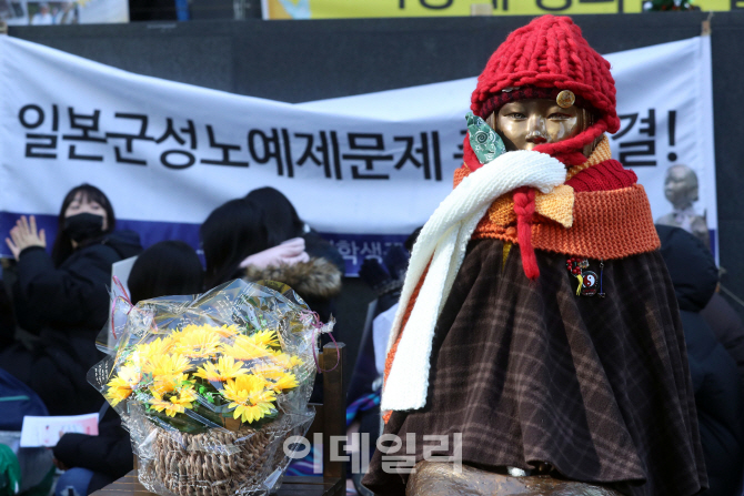 [포토]'소녀상을 위한 누군가의 따뜻한 마음'