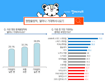10명 중 4명 "평창올림픽 기대"…직관은 불과 7%