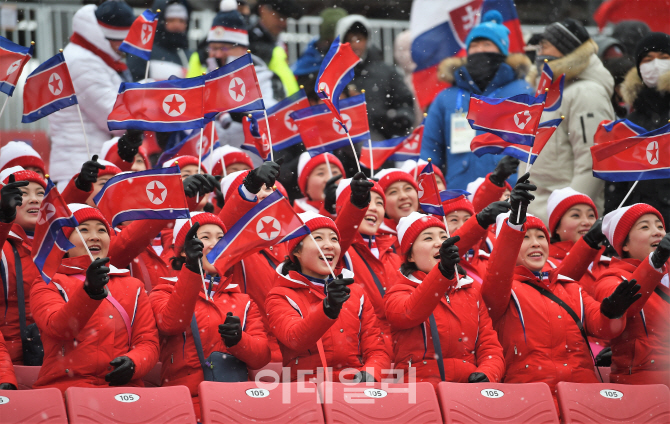 [포토]평창 찾은 북한 응원단