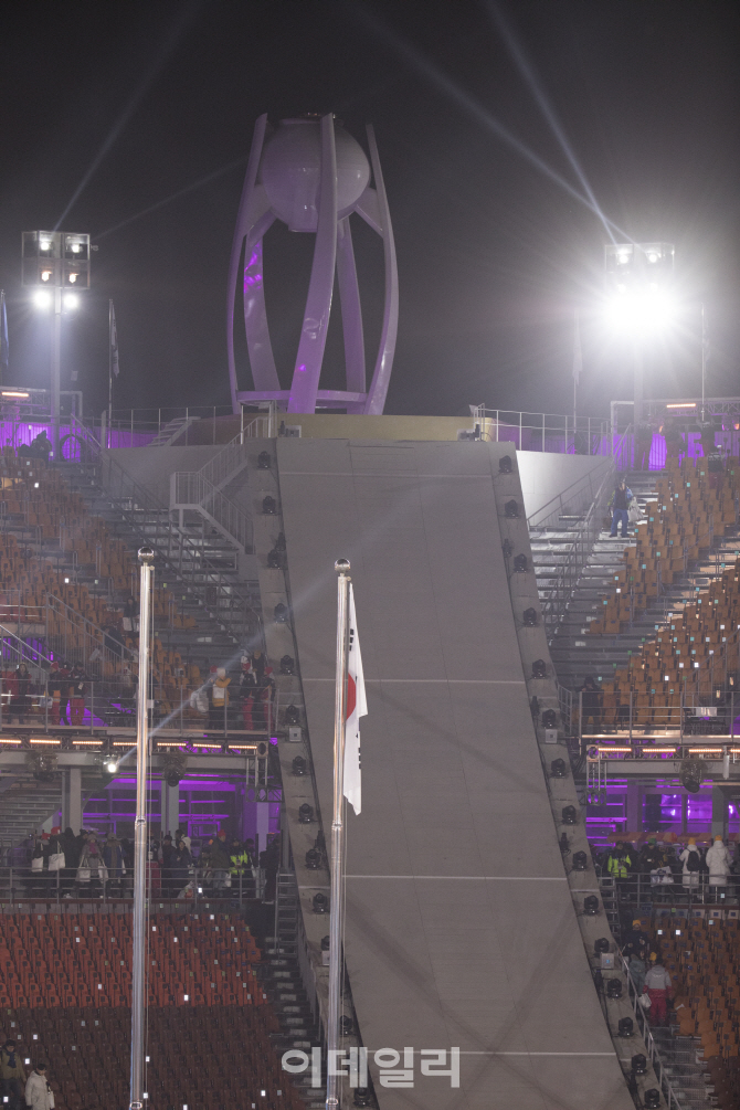 [포토]꺼지는 2018 평창 동계올림픽대회 성화