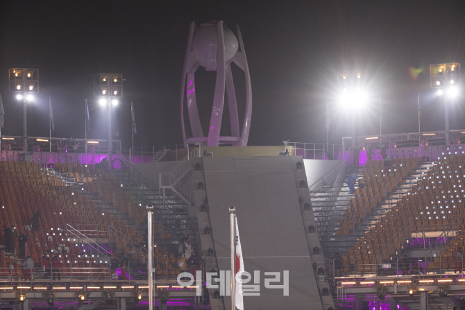 [포토]꺼지는 평창 동계올림픽대회 성화