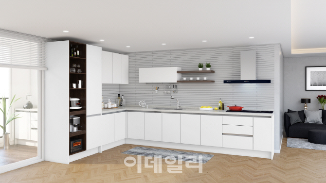 한화L&C, 시스템키친 '큐치네'로 좁은 주방 세련되게 연출