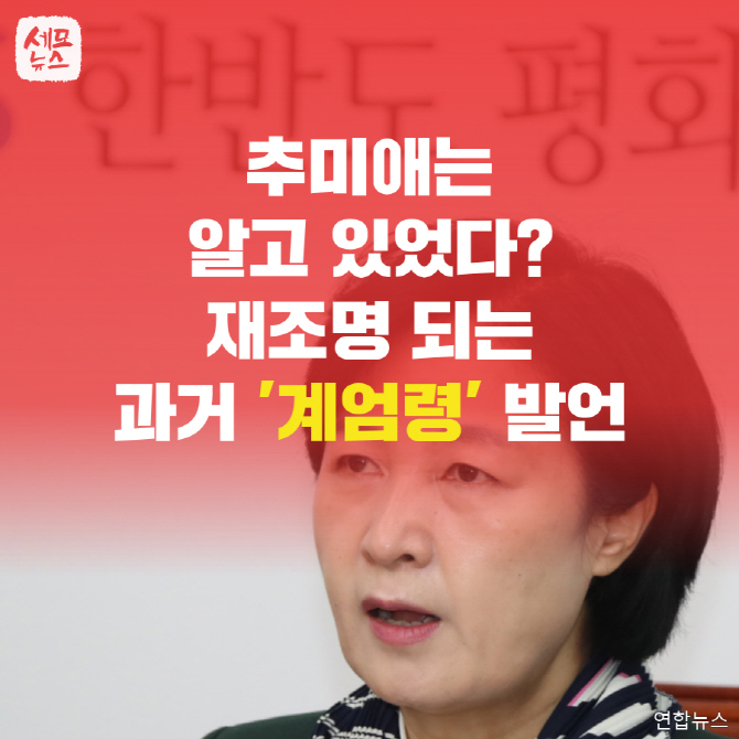  추미애는 알고 있었다? 다시 보는 '계엄령 발언'