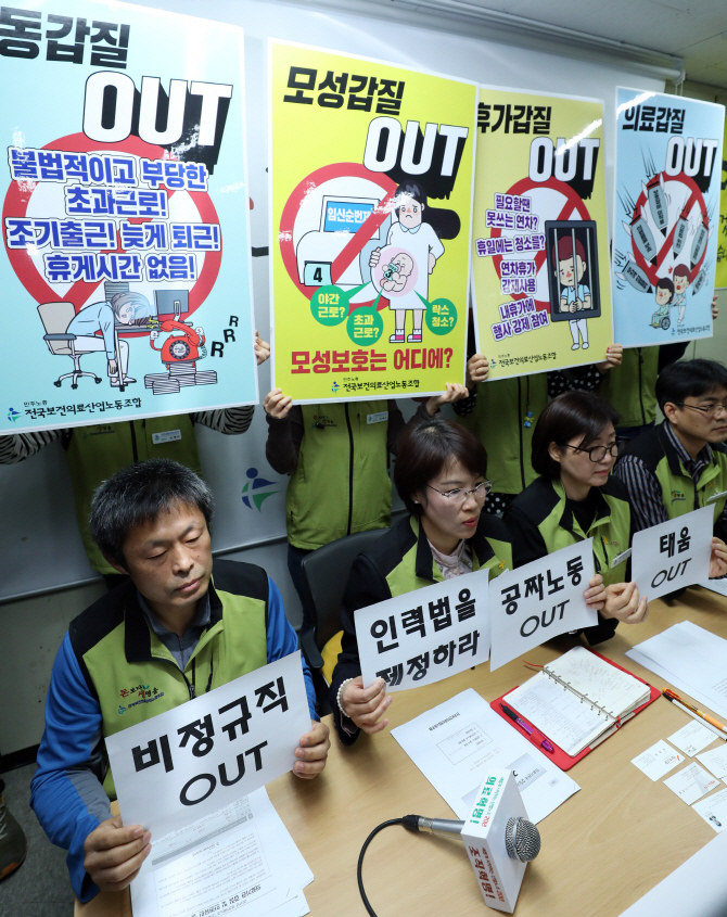 간호사 10명중 4명 '태움' 경험…보건의료노조 "박선욱법 제정 추진"