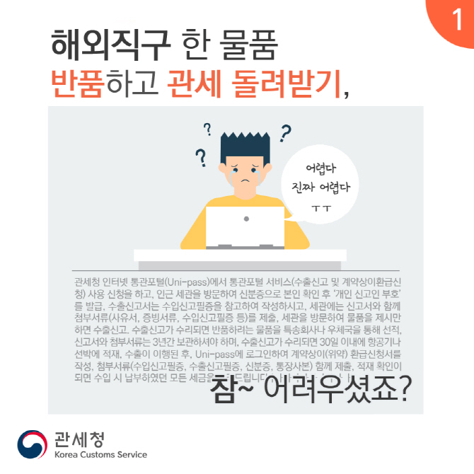 "수출신고 없이도 해외직구 반품물품 관세환급 가능해진다"