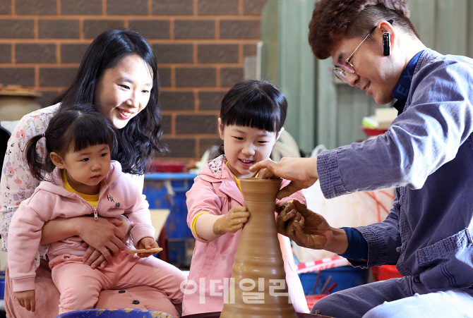 [포토]신기한 옹기물레체험