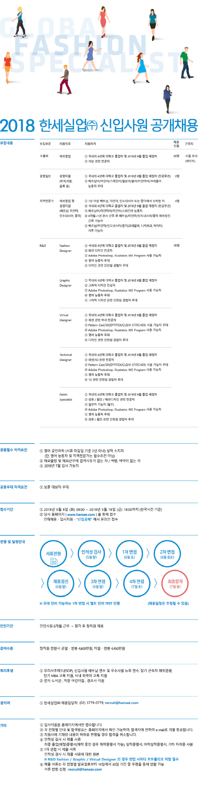 한세실업 "초봉 4600만원 신입사원에 도전하세요"