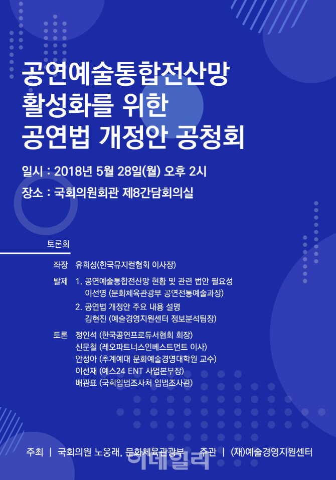 공연예술통합전산망 활성화 위한 공연법 개정 방향은?