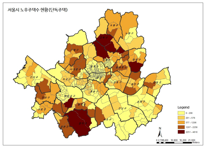 서울 30년 이상 노후 단독주택 비율 ‘장위·미아·수유동’ 가장 높아