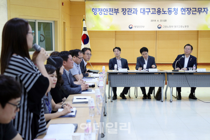 [포토]대구지방고용노동청 찾은 김부겸 행안부 장관
