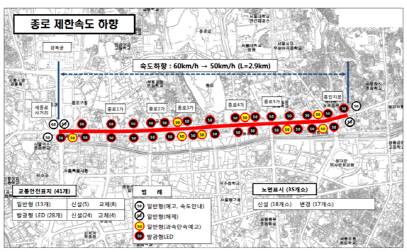 서울 종로 일대 운행 제한속도 60→50km/h로…보행안전 강화