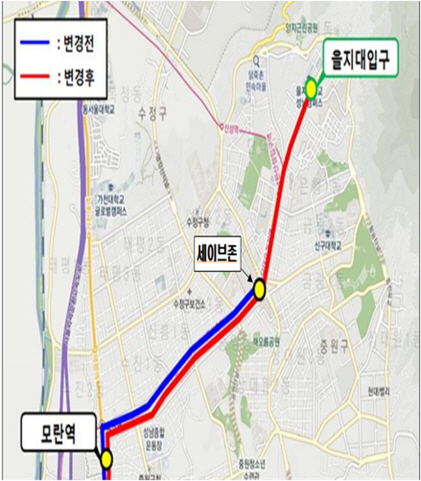 인천행 공항버스 5300번 성남 운행구간 연장