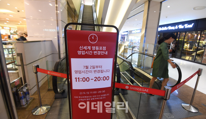 [포토]'주52시간 근무제' 첫날, 영업시간 조정한 유통가