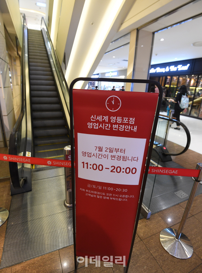 [포토]'주52시간 근무제', 영업시간 조정한 유통가