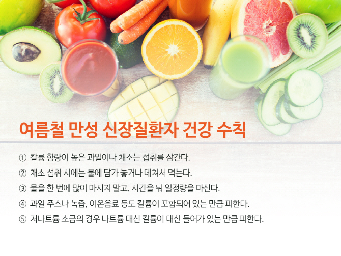 칼륨 많은 과일.야채, 신장 기능 나쁜 만성 신장질환자에겐 독