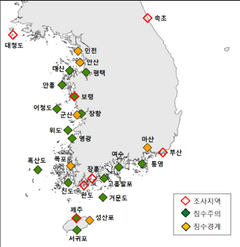 폭염에 해수면 올해 최고치..22곳 '침수 주의보'
