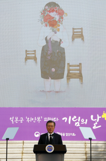 [전문]文대통령, '위안부피해자 기림의 날’ 연설…“진실 뼈대 드러났지만 아직 길이 멀다”
