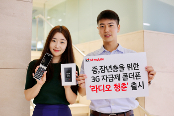 KT엠모바일,3G 자급제 폴더폰 ‘라디오 청춘’ 출시..24개월 약정시 무료